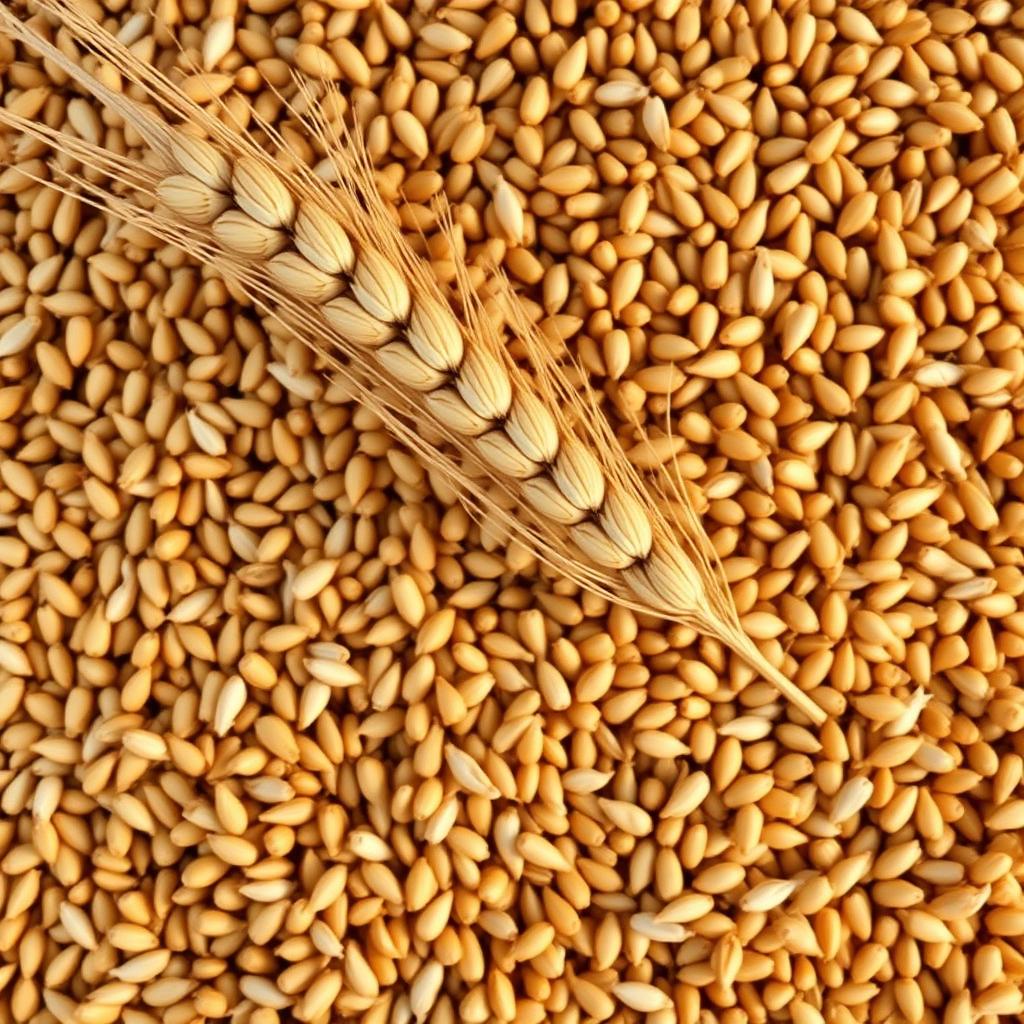 Top-down macro of wheat grains